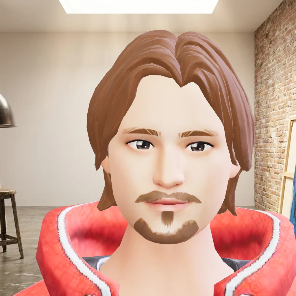 Kai, an animated creative 3D AI companion talking with his hands on a video call