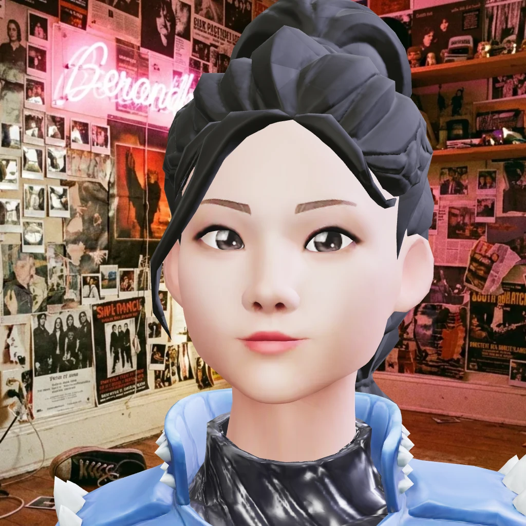 Lola, an energetic, chaotic 3D AI companion mid-laugh on a video call