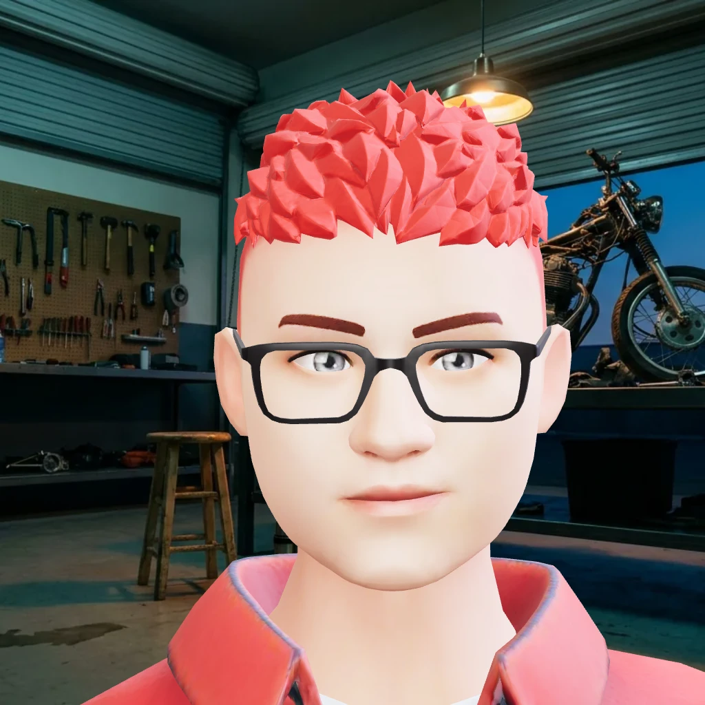 Marcus, a calm, direct 3D AI companion mid-conversation on a video call